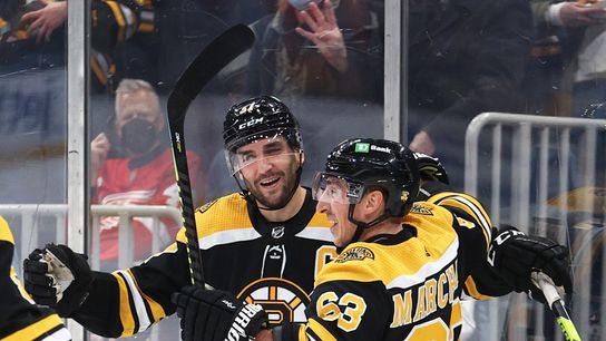With Brad Marchand still on mend, Patrice Bergeron embraces the ‘challenge’ of finding new partner on top line  taken at Warrior Ice Arena (Bruins)