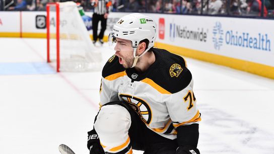 A content Jake DeBrusk is not focusing on the past - and that’s probably good news for Bruins  taken at Warrior Ice Arena (Bruins)