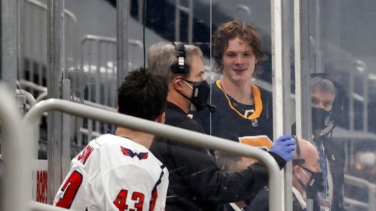 Why the Bruins want Trent Frederic to 'wake up in a bad mood'  taken at Warrior Ice Arena (Bruins)