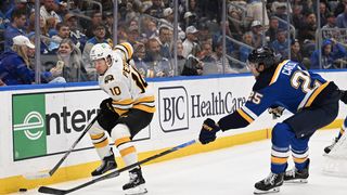 Haggerty: B's 'humbled' after shoddy effort in Blues loss taken at BSJ Headquarters (Bruins). Photo by Joe Puetz-Imagn Images
