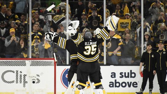 Game 1: Bruins 5, Maple Leafs 1 - Is Montgomery really going to turn to Ullmark? taken at BSJ Headquarters (Bruins)