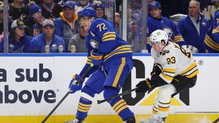 FINAL: Game 1 - Sabres 4, Bruins 3 - Buffalo scores 4 goals in final 8 minutes to stun Boston taken at BSJ Headquarters (Bruins). Photo by (USA Today Network)