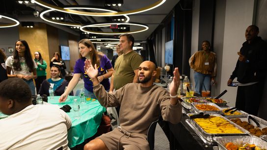 Derrick White helps spearhead Celtics' Curbside Care event taken at The Auerbach Center (Celtics)