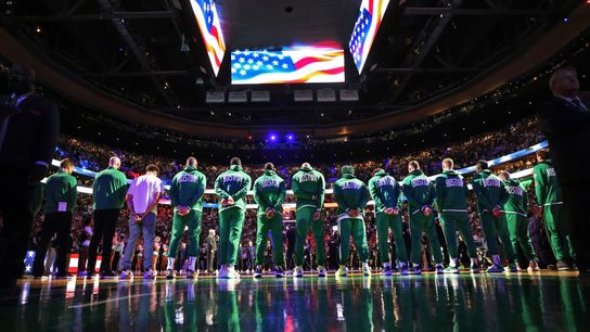 An Independence Day-themed look ahead to Boston Celtics expectations next season taken at BSJ Headquarters (Celtics)