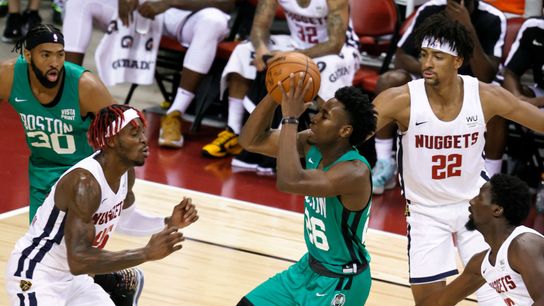 Karalis: Should Aaron Nesmith be Boston's starting shooting guard next season? taken at BSJ Headquarters (Celtics)