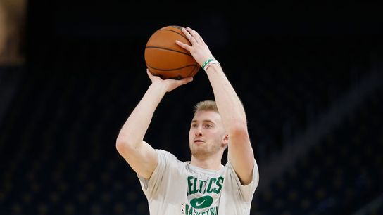 Sam Hauser seizing the opportunity as Boston's new shooting specialist taken at TD Garden (Celtics)