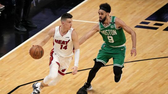 Tyler Herro's clutch first quarter helped swing the game for Miami before its big third quarter explosion taken in Miami, FL (Celtics)