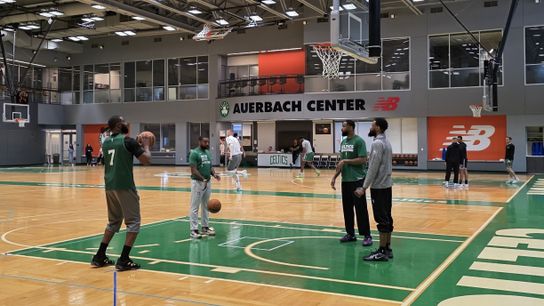 Jaylen Brown dodges knee questions, but plans to head into playoffs with no restrictions taken at the Auerbach Center (Celtics)