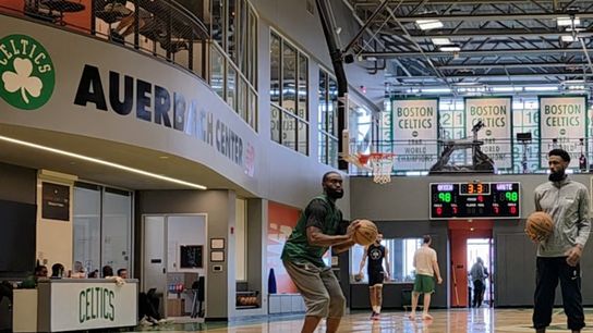 Celtics playoff notebook: Ready for the real stuff, Jaylen Brown practices, and Jrue Holiday's finger taken at the Auerbach Center (Celtics)