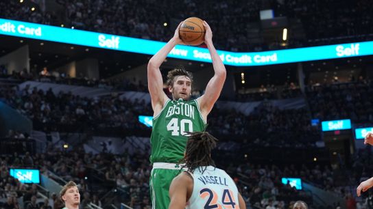 Luke Kornet joins the Celtics career-high club by dominating the glass against San Antonio taken at BSJ Headquarters (Celtics)