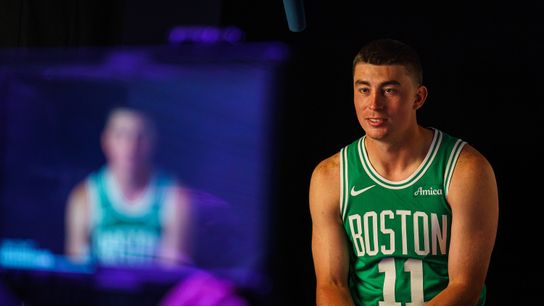 Completed Q&A: Karalis on Celtics training camp, Thursaday 10.02.25 taken at the Auerbach Center (Celtics)