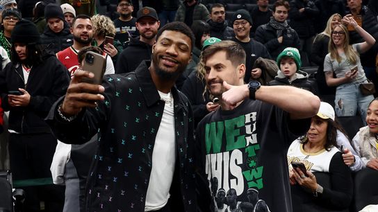NBA Notebook: Marcus Smart talks move to the Lakers in return to Boston taken at BSJ Headquarters (Celtics)