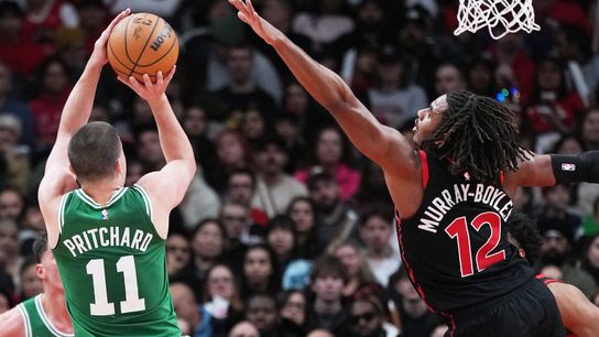 BSJ Game Report: Celtics 112. Raptors 96 - Pritchard's near triple-double leads Celtics team effort in Toronto taken at BSJ Headquarters. Photo by (Nick Turchiaro-Imagn Images)