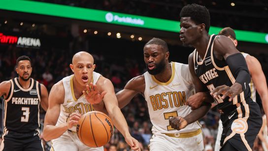 FINAL: Celtics 132, Hawks 106 - Hauser, Brown lead Celtics blowout taken at State Farm Arena. Photo by © Brett Davis