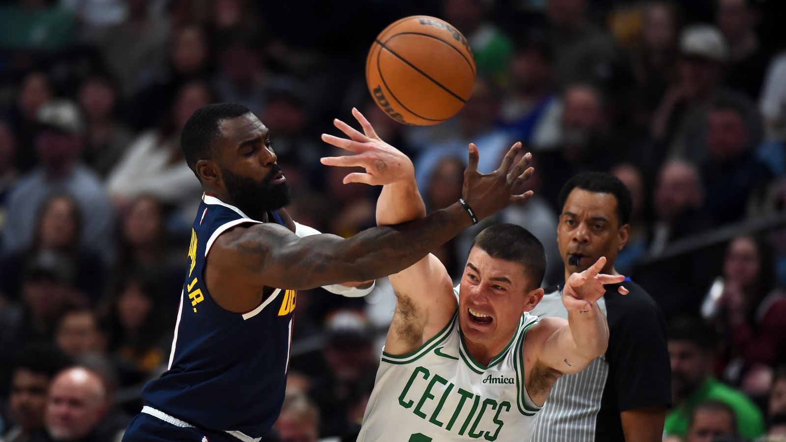 FINAL: Nuggets 103, Celtics 84 - Boston's offense sputters out taken at Ball Arena (Celtics). Photo by © Christopher Hanewinc