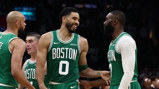 Celtics release schedule for the 2026-27 season taken at BSJ Headquarters (Celtics). Photo by © Winslow Townson