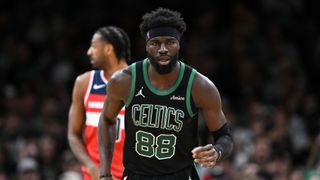 BSJ Game Report: Celtics 111, Wizards 100 - Neemias Queta leads bounce-back Boston win taken at TD Garden (Celtics). Photo by © Brian Fluharty