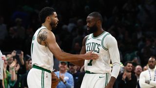 Simone: Jayson Tatum, Jaylen Brown play their best basketball together in elementary test vs. Bucks taken at BSJ Headquarters (Celtics). Photo by © Winslow Townson