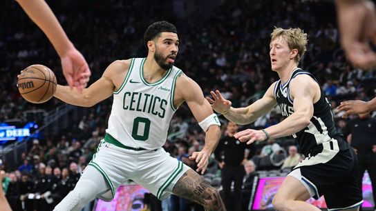 Simone's Six: Tatum connections, transition threes, and a defensive identity in Celtics-Bucks taken at BSJ Headquarters. Photo by © Benny Sieu