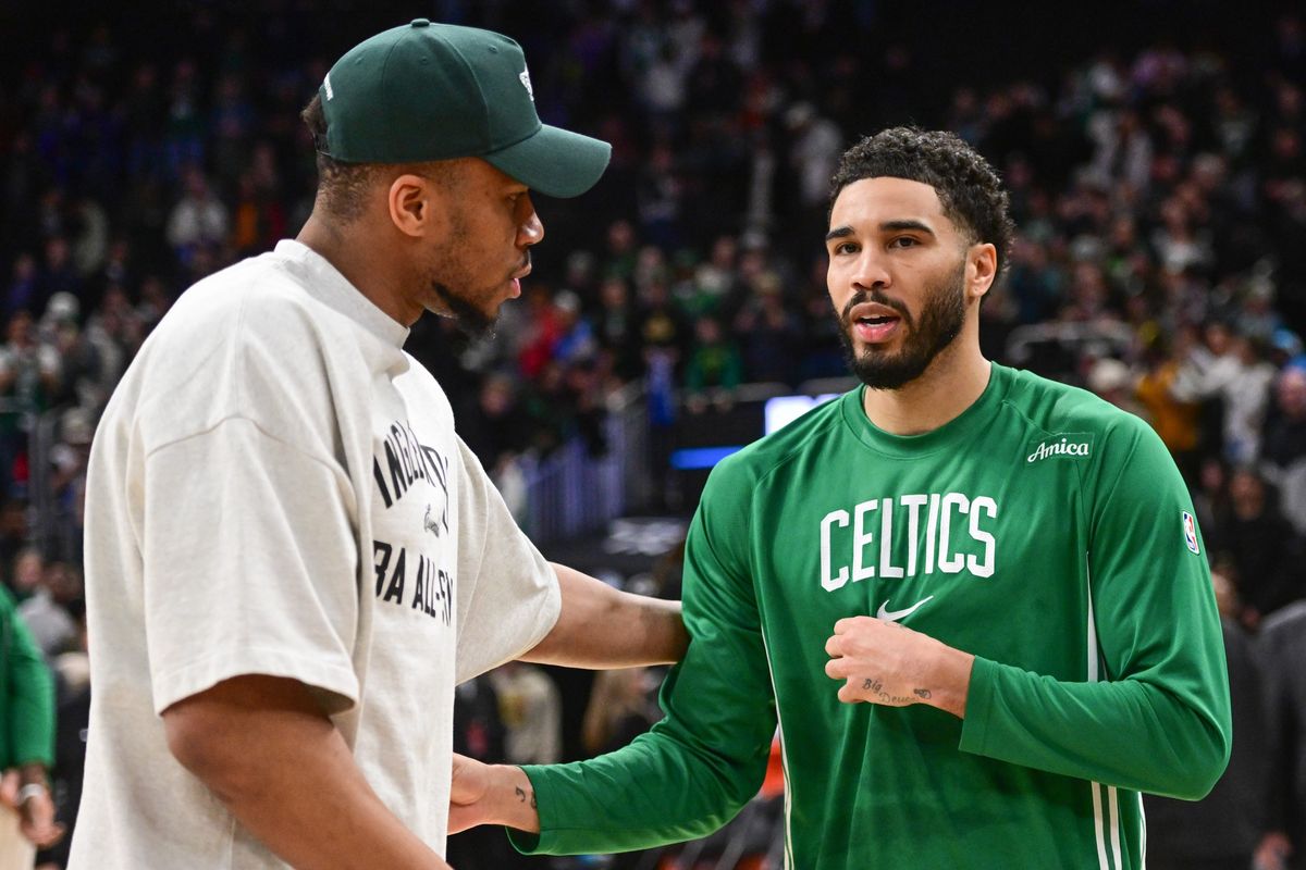 Giannis Antetokounmpo and Jayson Tatum