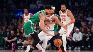FINAL: Knicks 112, Celtics 106 - Josh Hart games Boston taken at BSJ Headquarters (Celtics). Photo by © Lucas Boland