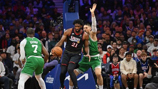 FINAL: Celtics 128, 76ers 96 - Boston takes 3-1 series lead taken at Xfinity Mobile Arena (Celtics). Photo by © Eric Hartline