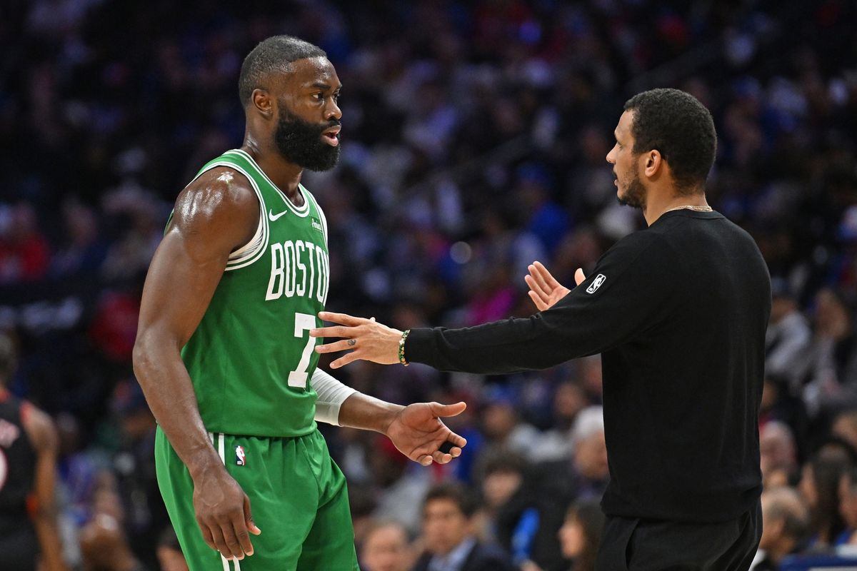 Jaylen Brown and Joe Mazzulla