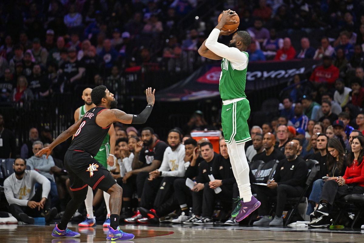 Paul George and Jaylen Brown