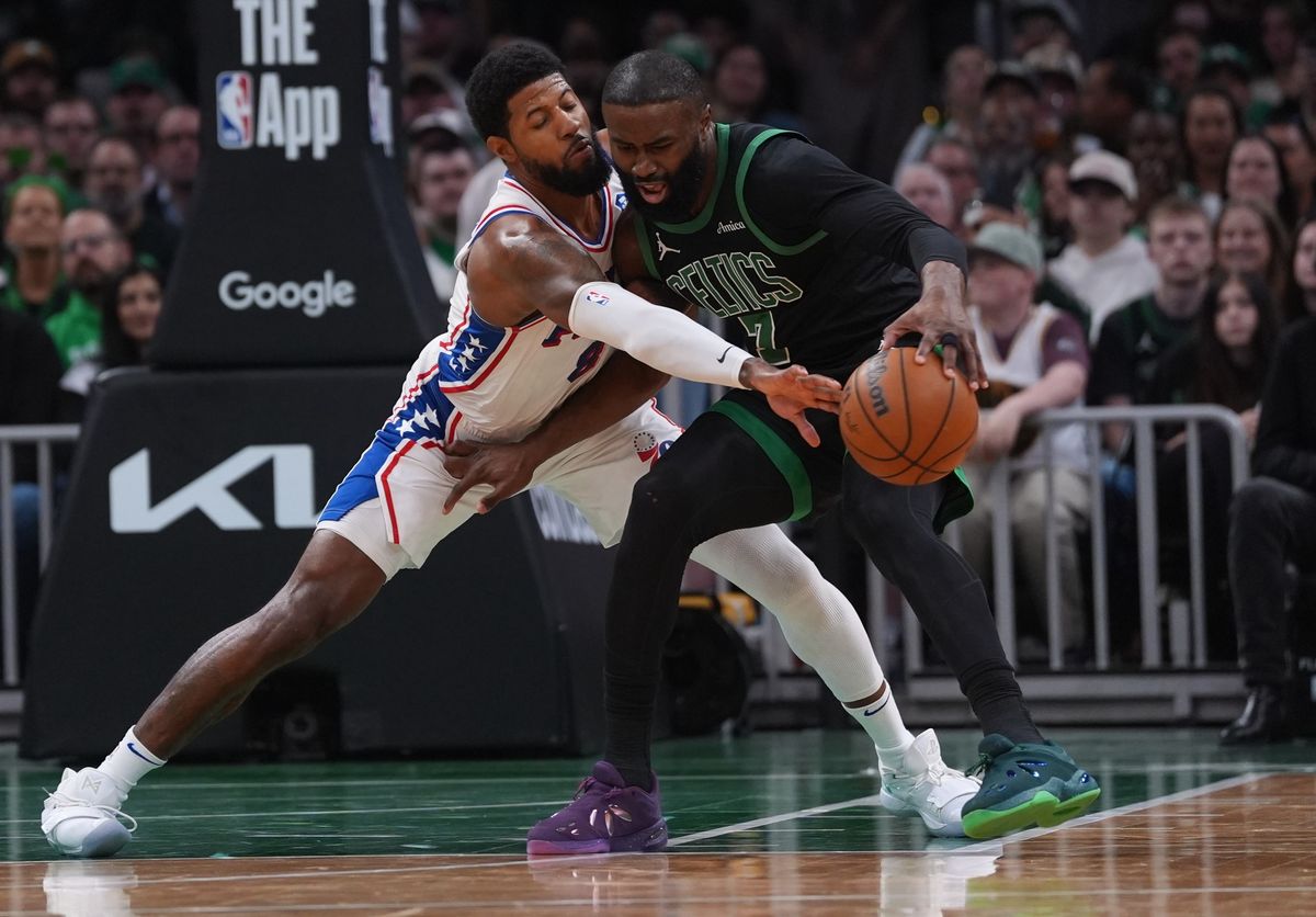 Paul George and Jaylen Brown