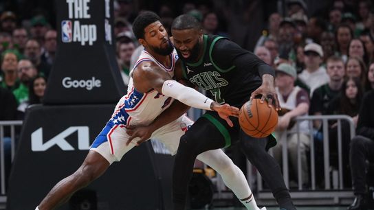 BSJ Live Coverage: 76ers 90, Celtics 86, 4Q 9:51 - Jaylen Brown is struggling taken at TD Garden. Photo by © David Butler II