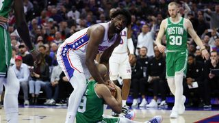Simone: The Celtics -- the real Celtics -- are missing taken at Xfinity Mobile Arena (Celtics). Photo by © Bill Streicher