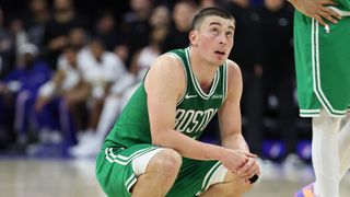 Payton Pritchard inks two-year extension with Celtics taken at BSJ Headquarters (Celtics). Photo by © Bill Streicher