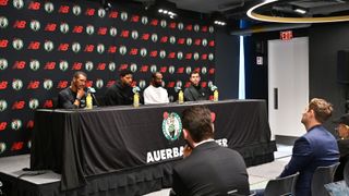 Simone: Paul George and Mike Conley Jr. said what was expected (with some sprinkles of intrigue) taken at The Auerbach Center (Celtics). Photo by © Eric Canha