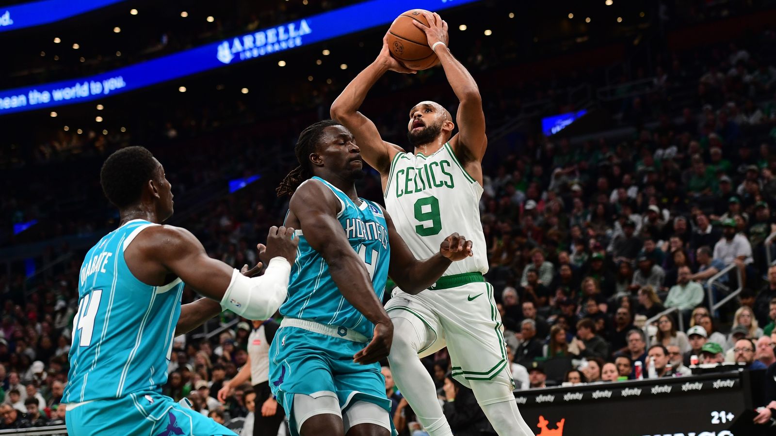 FINAL: Celtics 114, Hornets 93 - Boston secures the victory taken at TD Garden (Celtics). Photo by © Bob DeChiara