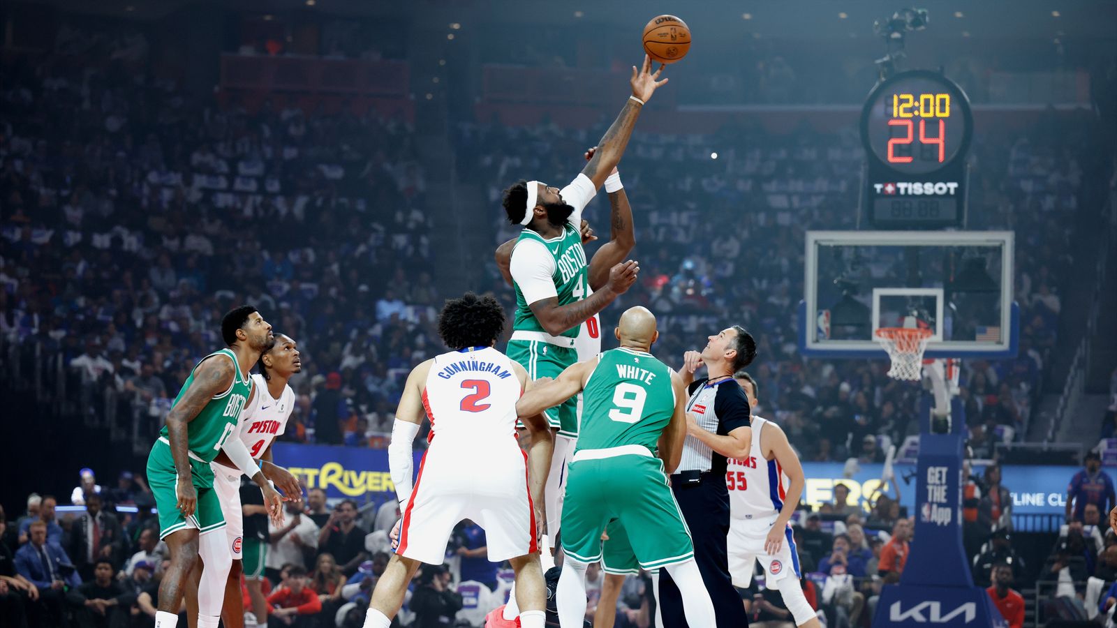 FINAL: Pistons 121, Celtics 113 - Detroit turned the tide taken at Little Caesars Arena (Celtics). Photo by © Rick Osentoski