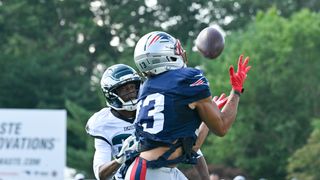 Bedard: Patriots Practice Report 08.19.26 - Maye, offense win their battle while defense dominates struggling Eagles pass game taken at Gillette Stadium (Patriots). Photo by (USA Today Network)