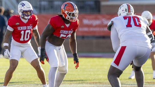 BSJ Live Coverage: NFL Draft 2026 - Patriots trade up to 55 to take edge Gabe Jacas taken at BSJ Headquarters. Photo by (USA Today Network)