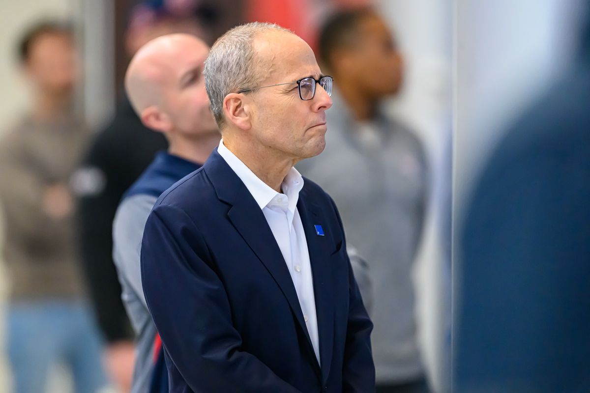 Jonathan Kraft at Mike Vrabel's press conference. Jonathan Kraft at Mike Vrabel's press conference.