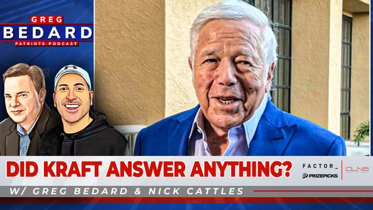.@PrizePicks Bedard Patriots Podcast: Did Kraft answer anything at league meetings? taken at BSJ Headquarters (Patriots)