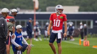 Bedard: Patriots Practice Report 08.03.26 - First defense flexes red-zone muscle on Maye, offense indoors; Lomu struggling taken at Gillette Stadium (Patriots). Photo by (Paul Johnson for BSJ)