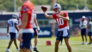 Giardi: Maye looking comfortable in his shoes; plus, how do teammates feel about Gonzalez? taken at Gillette Stadium (Patriots). Photo by (Paul Johnson for BSJ)