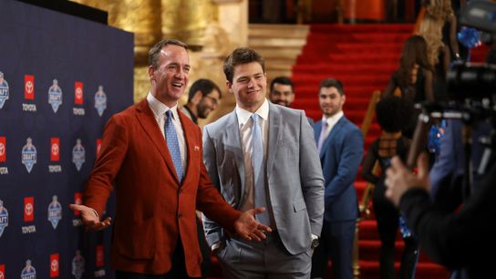 Drake Maye on being picked by the Patriots: 'It’s one of the best nights of my life. I can’t wait to get up there, get started and get to work' taken at Gillette Stadium (Patriots)