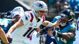 Podcasts: Bedard on Maye, Patriots bottoming out with blowout loss to Jaguars with 98.5 The SportsHub & CLNS taken at BSJ Headquarters (Patriots). Photo by (Imagn Images)