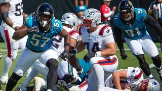 Bedard's Breakdown: Pressure allowed by the offensive line compounding Drake Maye's many issues taken at BSJ Headquarters (Patriots). Photo by (Imagn Images)