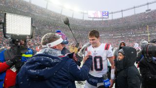 Podcast: Bedard reacts to Patriots' win over Broncos, Super Bowl berth with CLNS and 98.5 The SportsHub taken at Empower Field at Mile High (Patriots). Photo by (Adam Richins for BSJ)