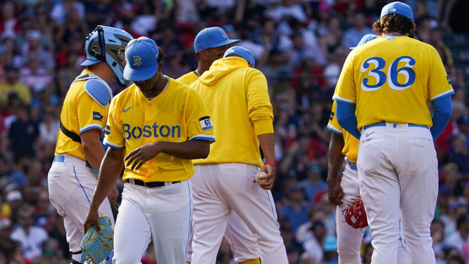 red sox yellow uniforms