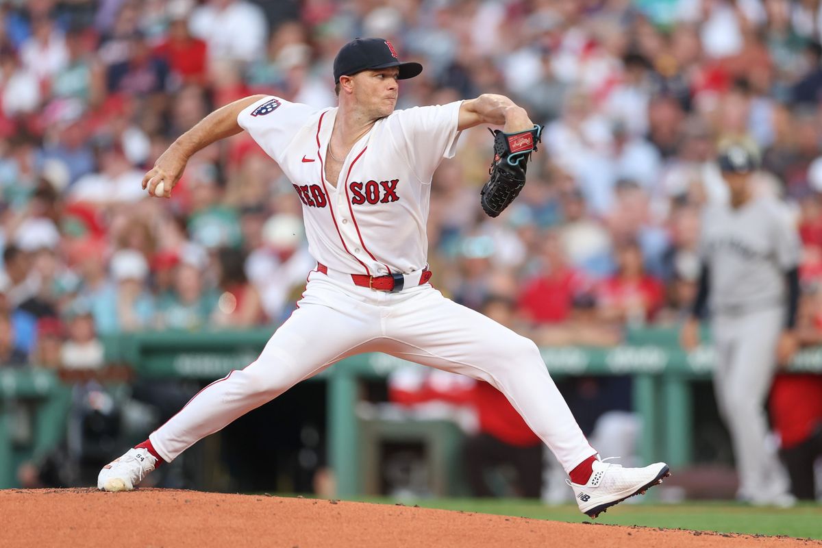 Jun 28, 2026; Boston, Massachusetts, USA; Boston Red Sox starting pitcher Sonny Gray (54) delivers a pitch during the second inning against the New York Yankees at Fenway Park. 