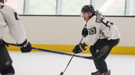 Bruins' Marchand calls new faceoff violation rule a 'joke' taken at Warrior Ice Arena (Bruins)