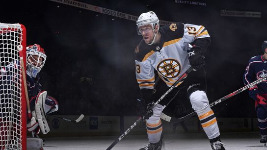 Charlie Coyle ready to meet challenge as Bruins face life without Patrice Bergeron, David Krejci taken at BSJ Headquarters (Bruins)