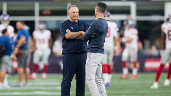 Bedard: Bill Belichick lets it ride with his 'Over The Hill Gang' taken at BSJ Headquarters (Patriots)